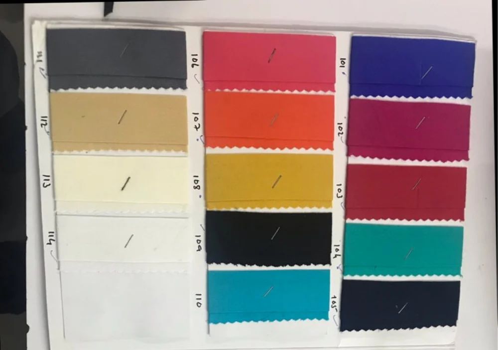 Rayon fabric shade card